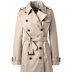 Land's End Women's Cotton Trench Coat